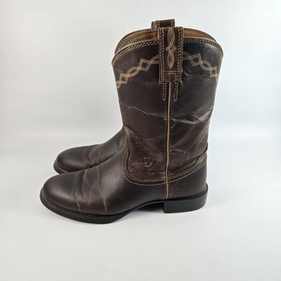 Ariat ATS Womens Western Boots Size 7.5 B Leather Cowboy Riding Classic - Picture 4 of 16